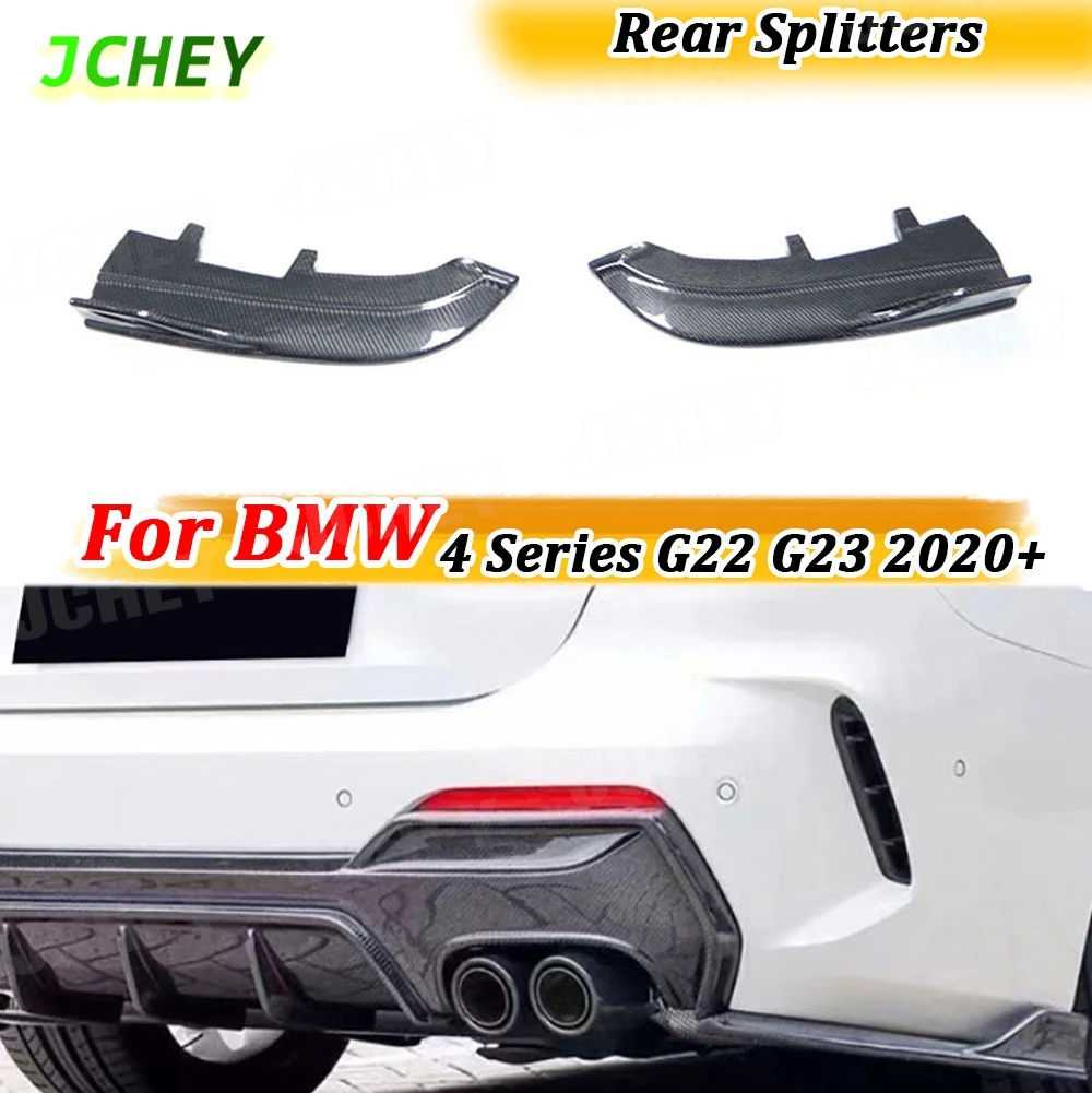

JCHEY Carbon Fiber Rear Bumper Splitters For BMW 4 Series G22 G23 2020+ MP Style FRP Rear Splitters Lip Flaps