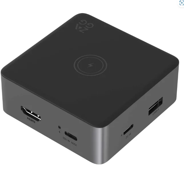 

"4-Port Hub with Wireless charging For Android, ChromeOS, iPadOS, iPhone, macOS, USB-C Devices, Windows"