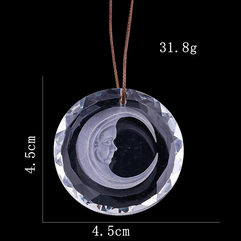 45mm Crystal Suncatcher Glass Prism Mystery Witchcraft Hanging Rainbow Maker Sun Moon Face Car Pendant Home Window Garden Decor - view 6