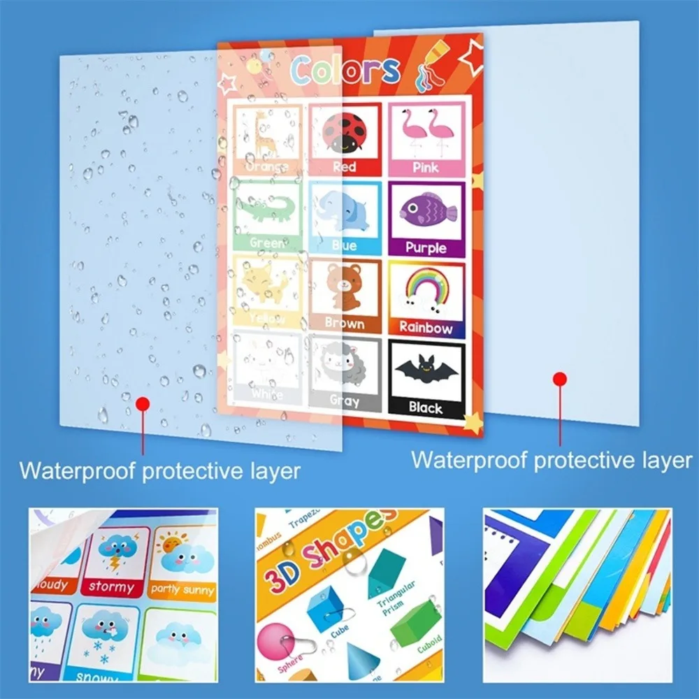 12pçs gráfico educacional boêmio, número do alfabeto, adesivo de parede educacional precoce, mês, cor, clima, educação pré-escolar, pôster