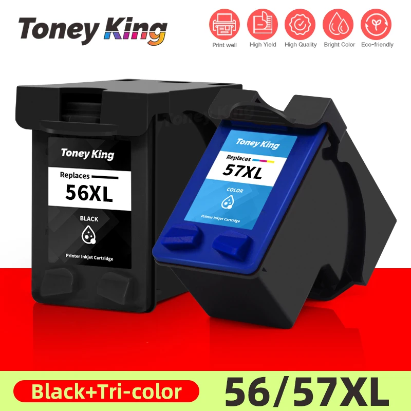 56XL 57XL Ink Cartridge Replacement for HP 56 57 For HP56 For HP57 Deskjet 450 450cbi 450ci 450wbt F4140 F4180 5150 5550 Printer