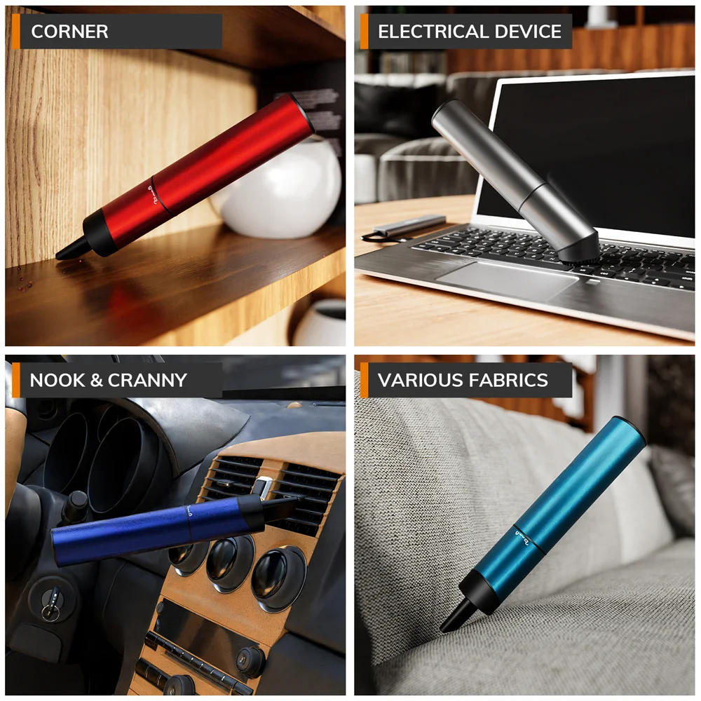 Aspirador inalámbrico para ordenador portátil MIUI, aspirador portátil recargable por USB para coche, modelo Mini y Cool-X (aleación de aluminio)