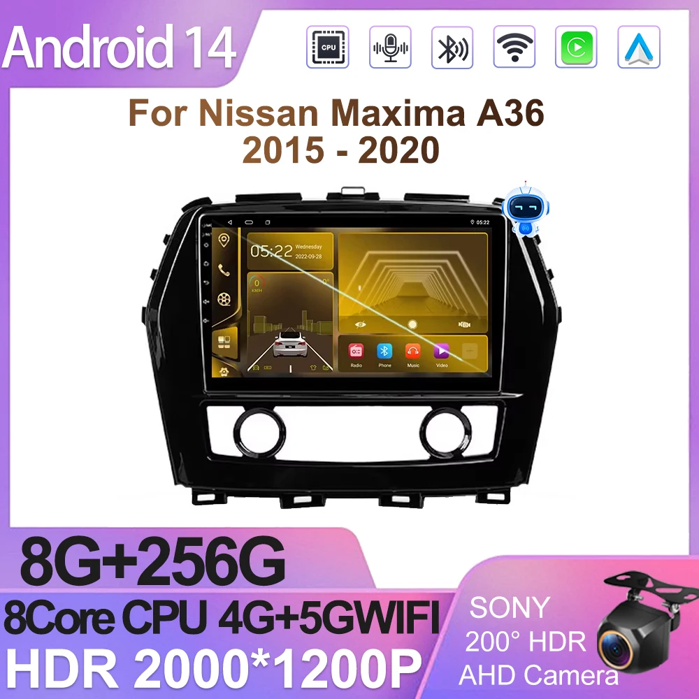 Android Radio For Nissan Maxima A36 2015 - 2020 Stereo Head Unit Dash Cam Mirror Link Intelligent System Mirror Link 7862 5G