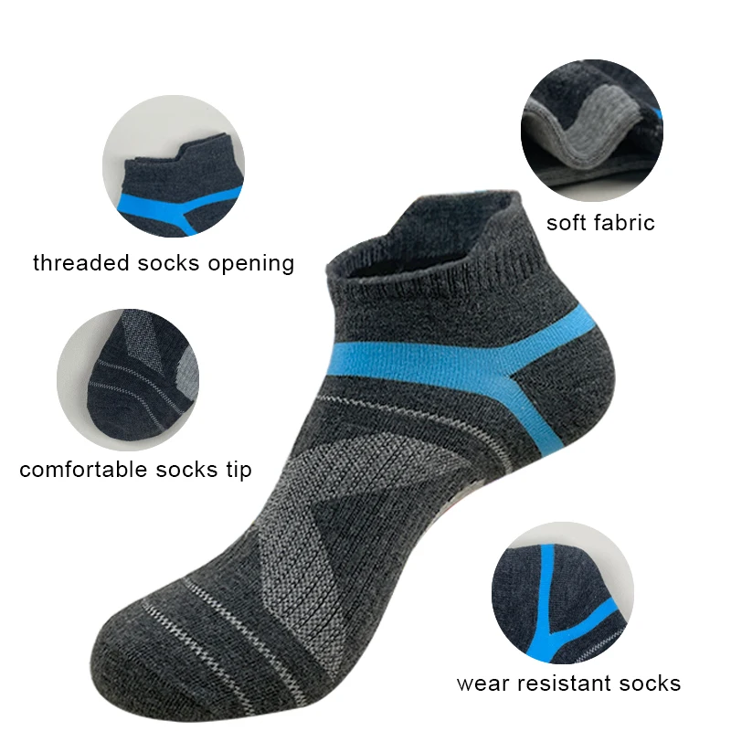 5 Pairs high quality men ankle Socks four seasons outdoor running fitness casual Cotton socks sport Short Socks for man 39-44