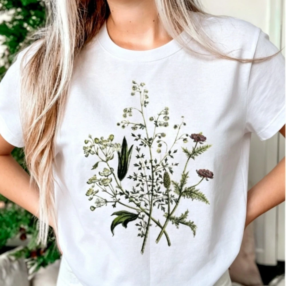 

Floral Shirt Wildflowers Tops Flowers Tees Natural Clothes Gardener Garden Lover Tees Women Clothing