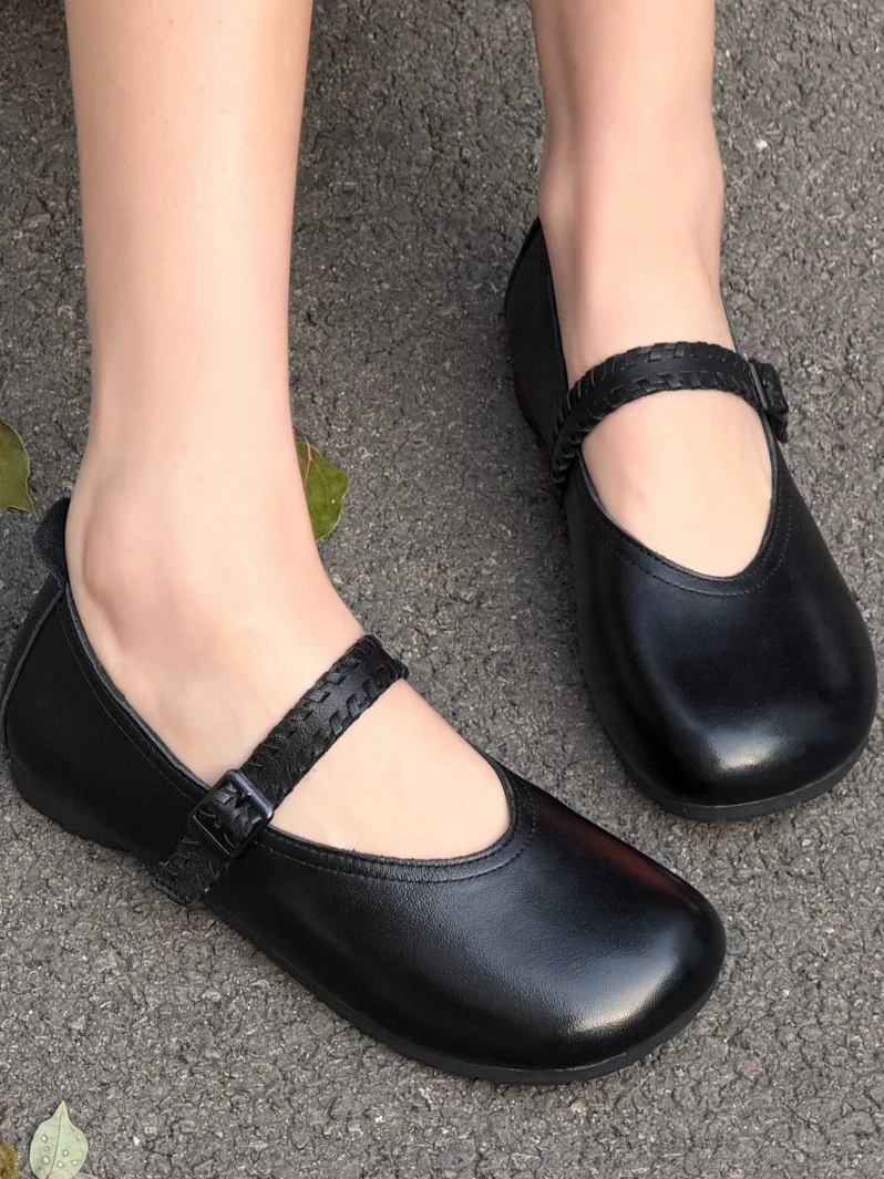 soft-leather-ballet-flat-oes-women's-mary-jane-oes-square-head-slip-on-faionable-casual-oes-comfortable-round-toe