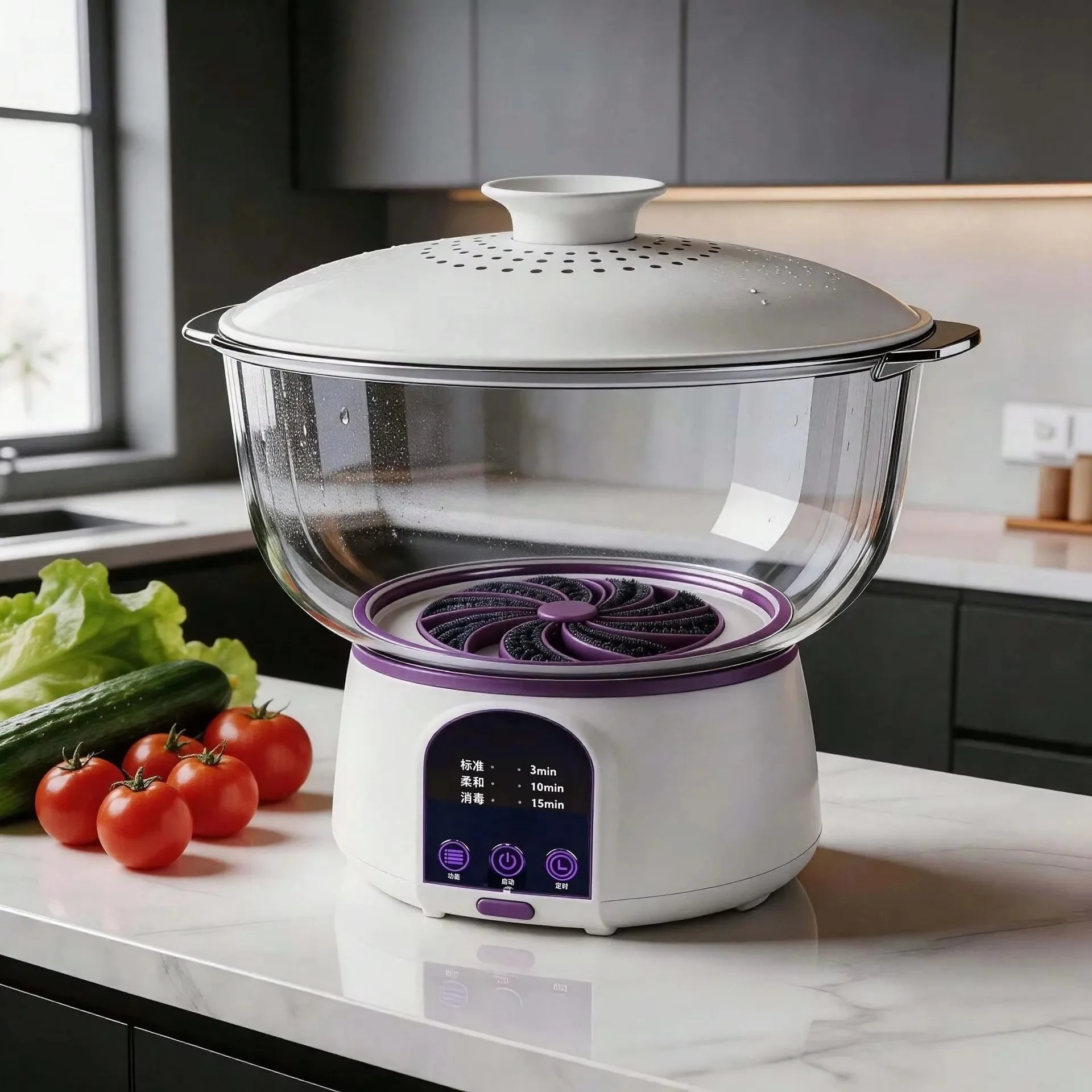 Ultrasonic Fruit and Vegetable Cleaner with Titanium Electrolysis