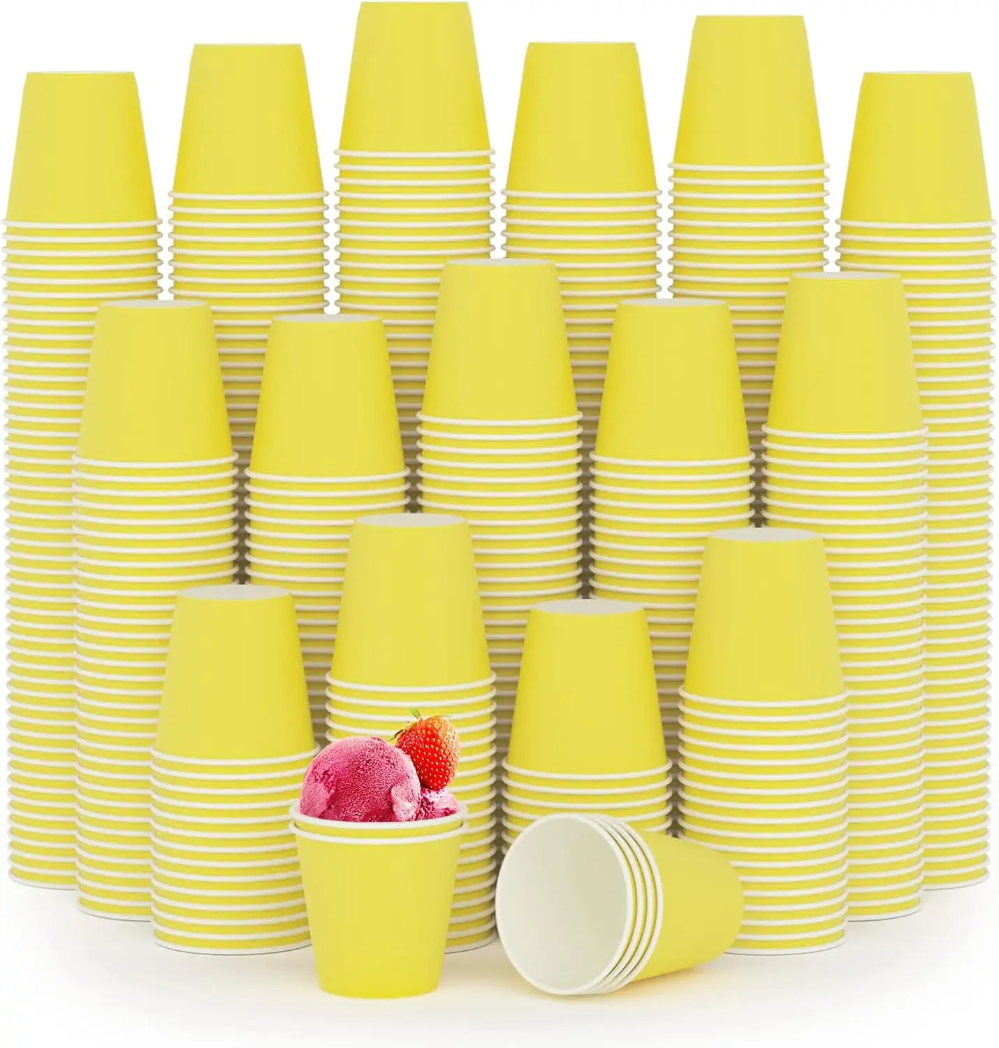 

600Pack 3oz Small Paper Cups,Disposable Yellow Bathroom Cups for Party, Picnic,Travel and Event