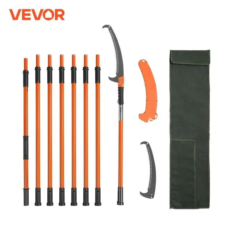 

VEVOR Manual Pole Saw Extendable Tree Pruner Sharp Steel Blade for High Branches Trimming with Lightweight Aluminum Alloy Handle