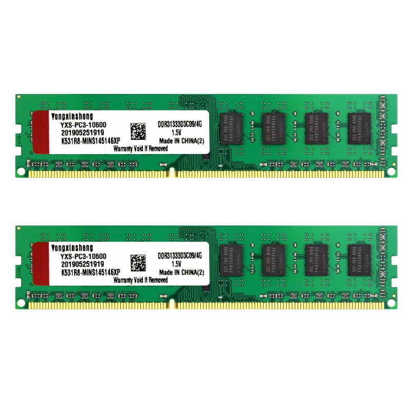 8gb 2 X 4gb pc3-10600 desktop ddr3 ram 1333 MHz 240-pin DIMM