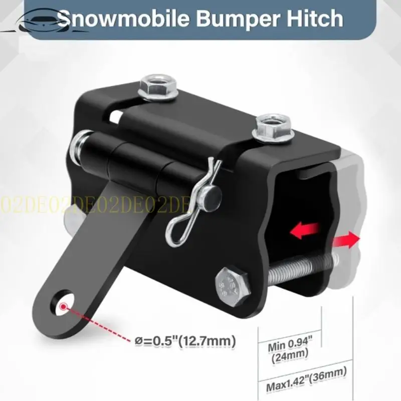 02De Universal Snowmobile Patching Hitch Ajuste servicio pesado para remolque trineo