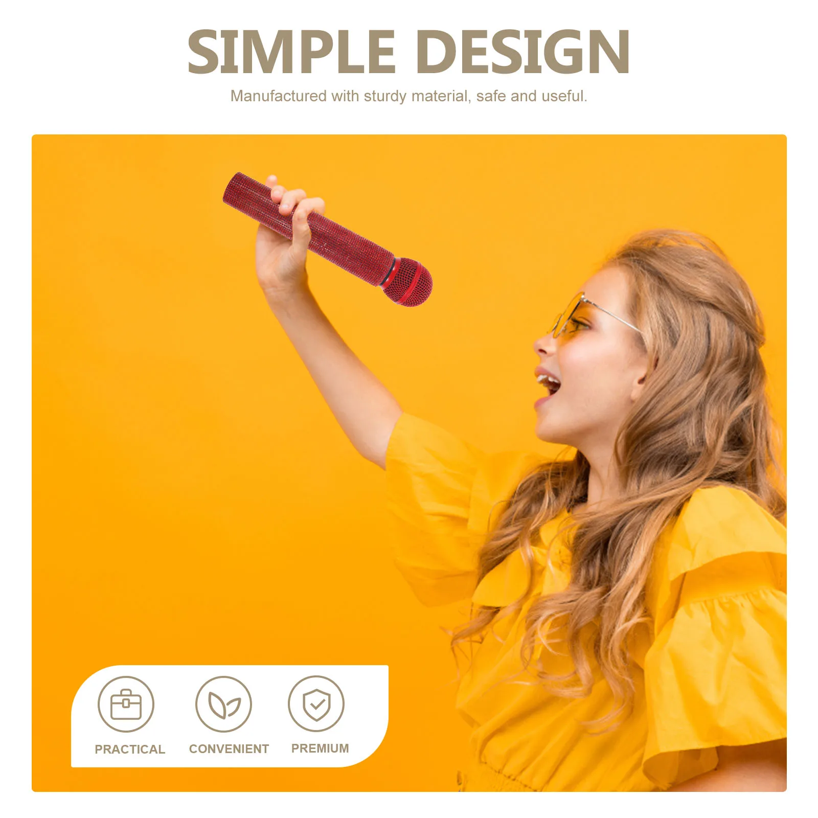 

Simulation Microphone Prop Modeling Christmas Simulated Alloy Props for Party Child Play