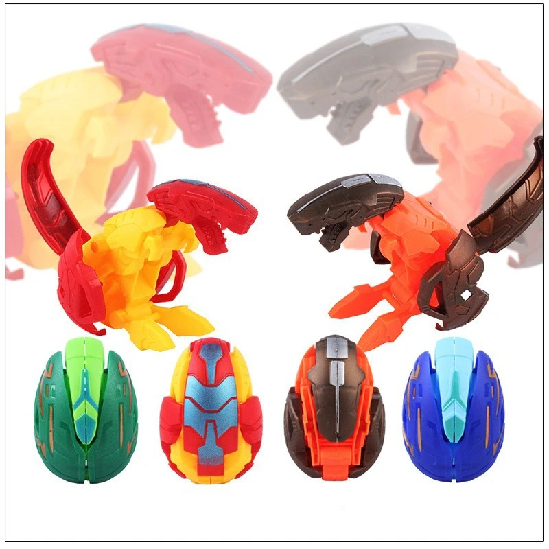 Figuras de Acción de Anime Carbot, Huevo Transformable Manualmente, Huevo de Dinosaurio Robot, Tiranosaurio, Pterodáctilo, Juguete para Niños