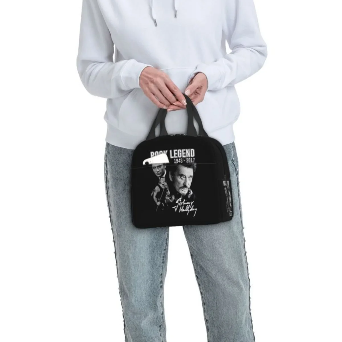 Johnny Hallyday Insulated Lunch Bag for Women Leakproof France Rock Singer Thermal Cooler Bento Box Office Work School