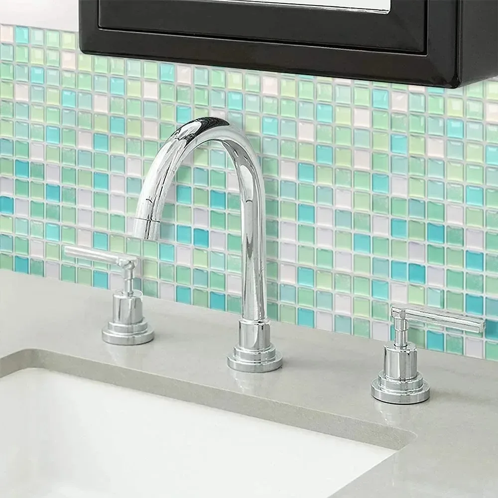 1pcs 3D Design Mosaic Tile Sticker DIY Self-adhesive Self-Adhesive Tile Sticker PVC Multifunction Peel and Stick Backsplash