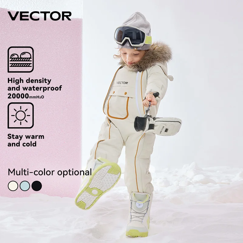 VECTOR Children Ski Jumpsuit Winter Snowboard Jacket Boys and Girls Outdoor Snow Suits Warm Waterproof Kids Ski Jacket