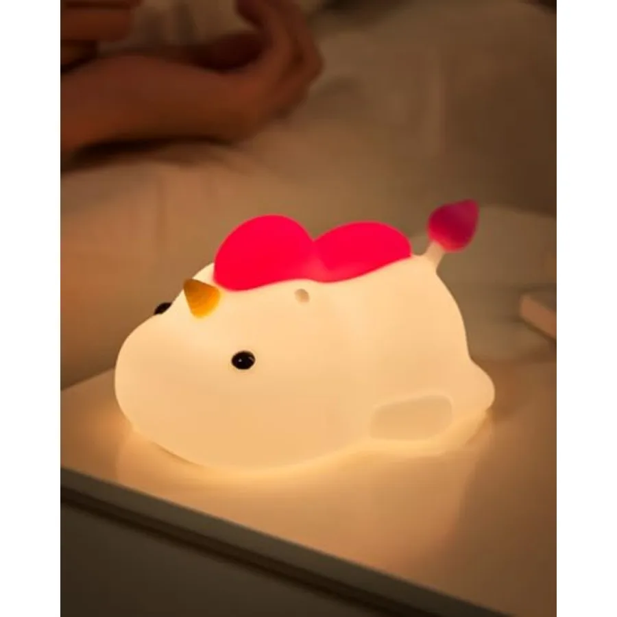 

Unicorn Night Light for,Soft Silicone Tap Control Lamp with 30-Min Auto-Off Timer, Rechargeable Portable LED Bedroom Bedside Li