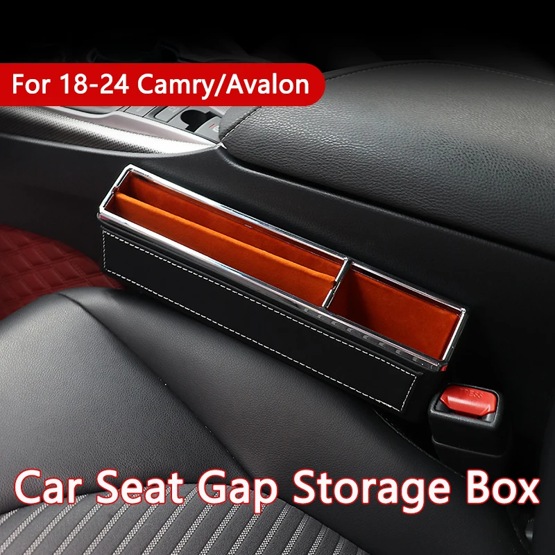 Car Seat Gap Storage Box Seat Crevice Box Seat Slot Seam Filler Phone Holder Organizer Trims For Toyota Camry 18-24 Avalon 19-23