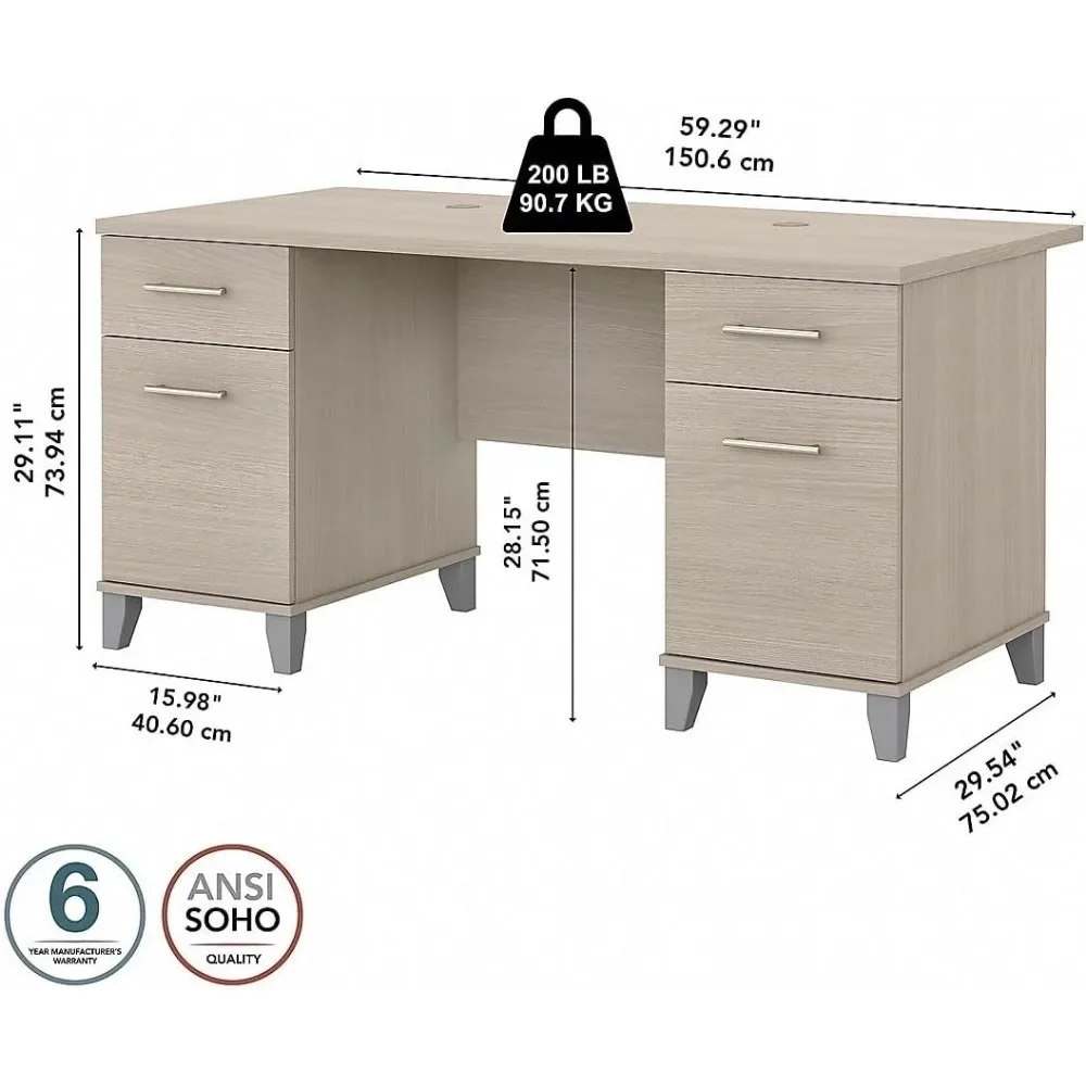 60W Bureau Met Lades