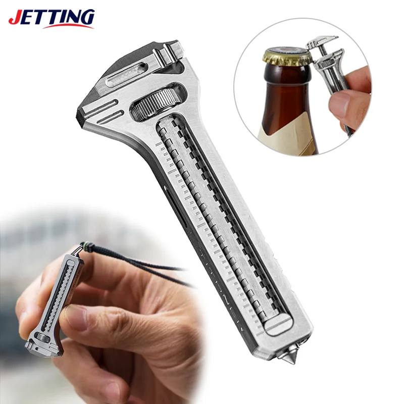 Multifunctional Mini Wrench Pocket Portable Multitool Tools For Outdoor Camping Compact Titanium Alloy Bottle Opener