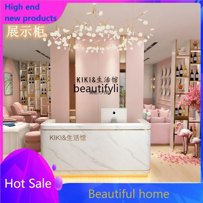 

Beauty Salon Bar Counter Cashier Hair Salon Lacquered Clothing Store Clinic Dental Reception Desk
