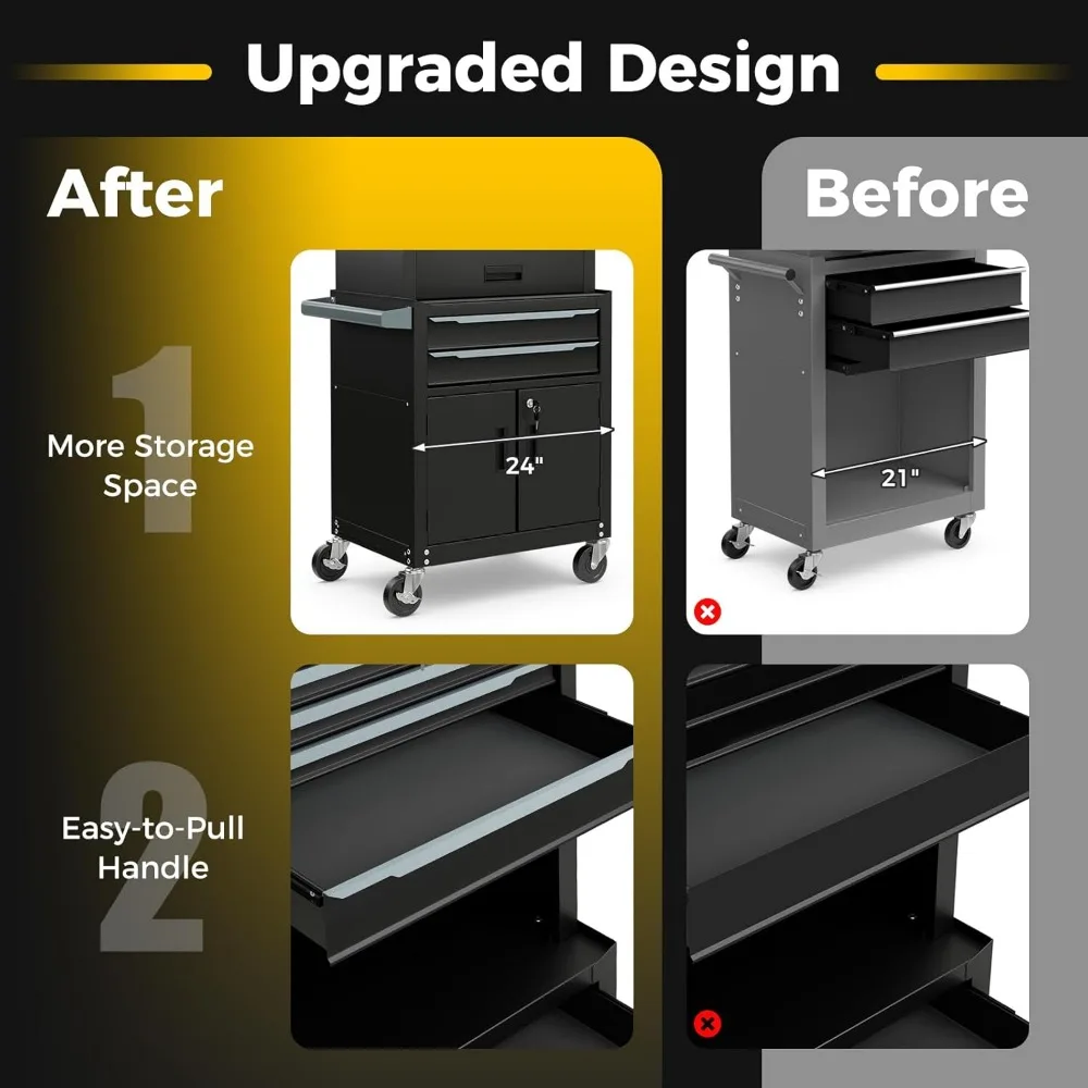 Очень большой шкаф для хранения инструментов с 6 ящиками и универсальными запираемыми колесами, автоматическим замком, защитной подкладкой, конструкцией 3-в-1 для Ultima