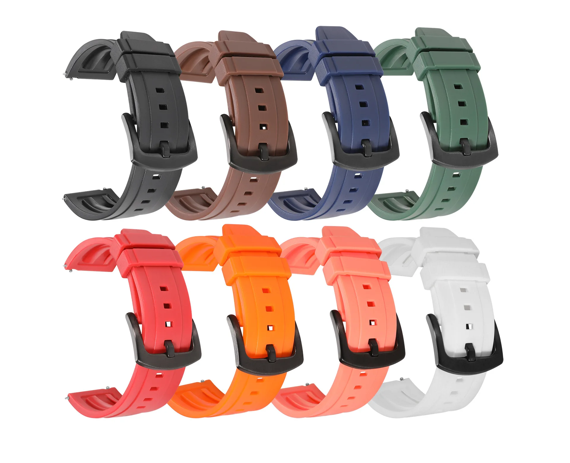 Correia TPU Fluororubber, Pulseira Desportiva em Silicone, Acessórios de Relógio Universal, Pulseira Quick Release, 22mm, 20mm