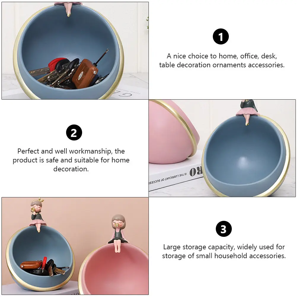 Resin Key Storage Box Desktop Organizer Entryway Key Holder Living Room Decor Sundries Storage Basket