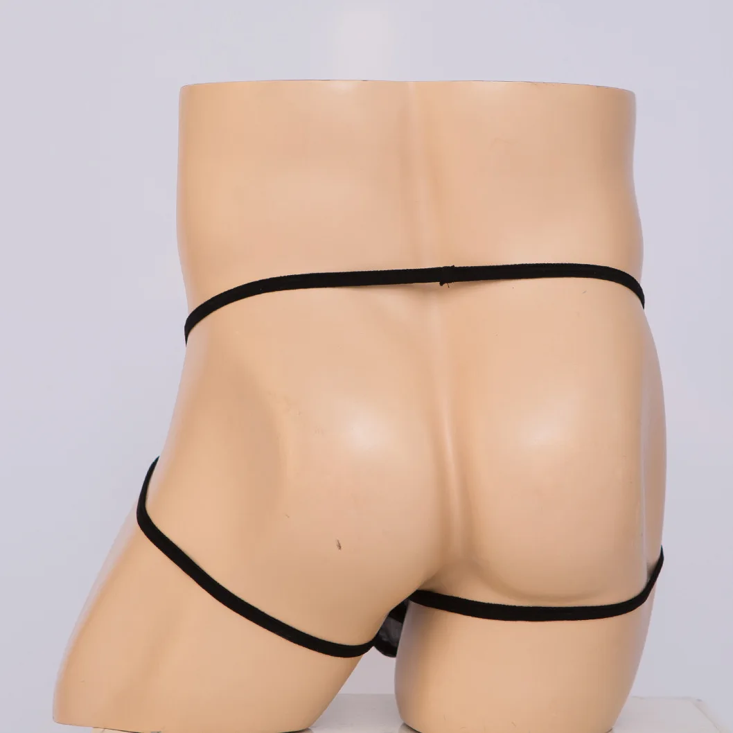 Men's Sexy Lace Underwear Ultra-Thin Seamless Thong Mesh Breathable Strap Belt Penis Cover Sexy Male Underpants Exotic