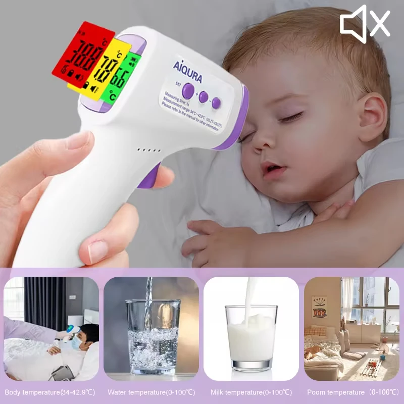 Termometer Digital demam anak, termometer medis rumah tangga tanpa kontak suhu tinggi