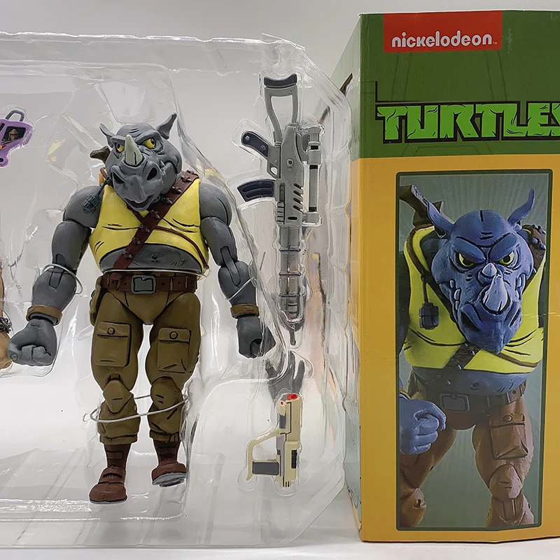 NECA Turtles Bebop And Rocksteady  Shredder Michelangelo Solder Foot Donatello Krang Turtle Figure Action Figure