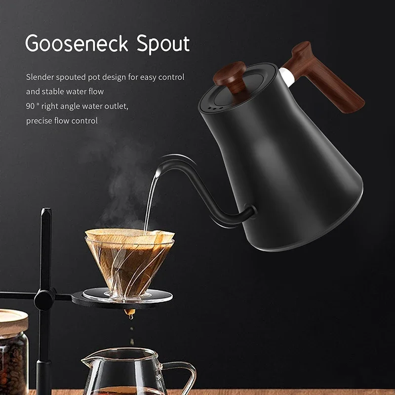 2024 Gooseneck Electric Kettle Fashion Hand brew Coffee Pot Thermo Pot Temperature-Control Heating Water Bottle Smart Teapot