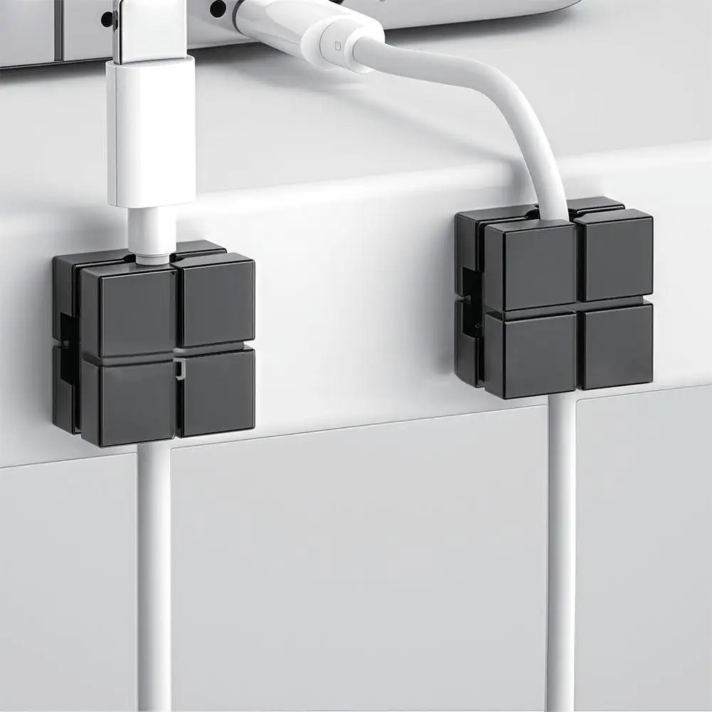 Cable Holder Magnetic Cable Clip Winding Device Adhesive Fixation Car Desktop Office Home Fixing Cable Organizer Mounted G9W2