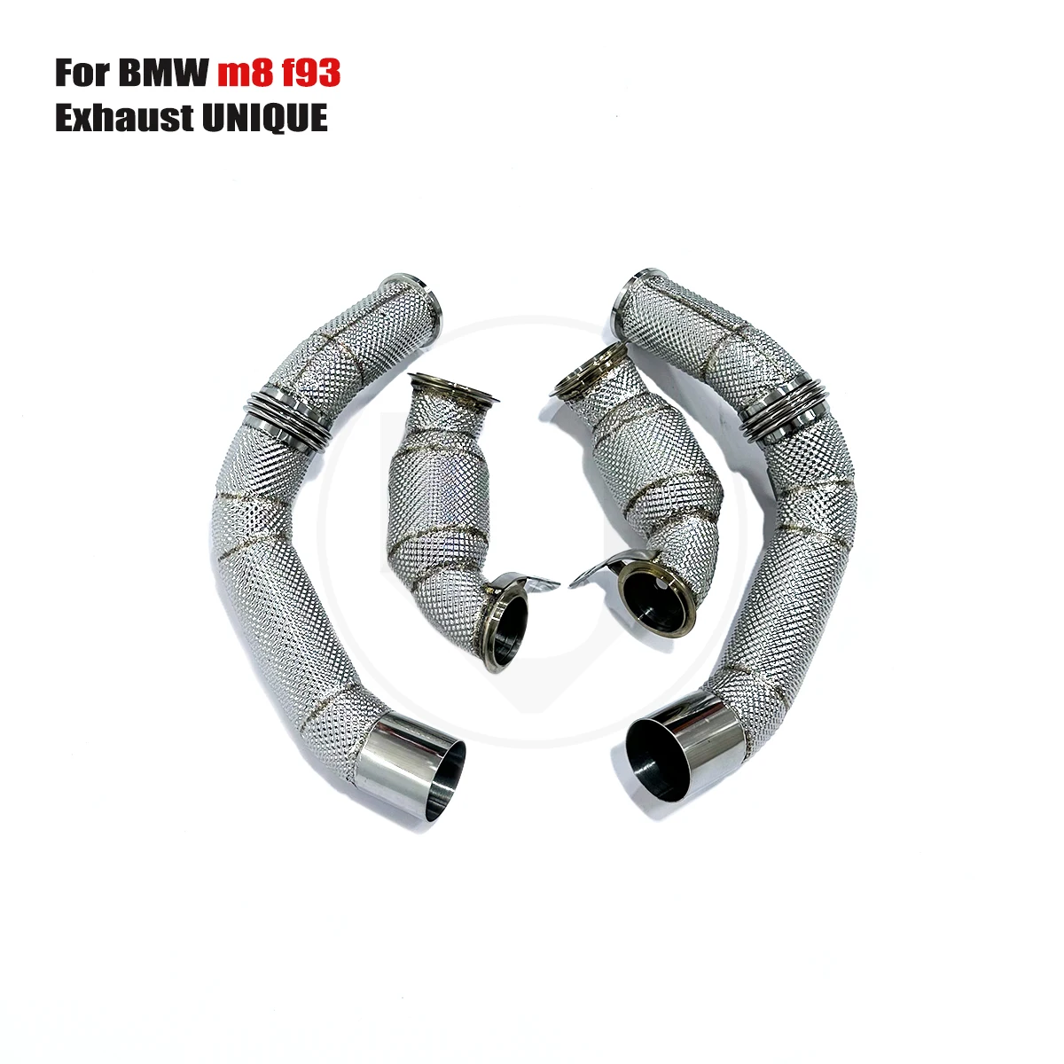 UNIQUE Designs 2019-2023 BMW F91 F92 F93 M8 4.4T T304 stainless steel  sports  WITH HEAT SHIELD Metal catalytic  Downpipe