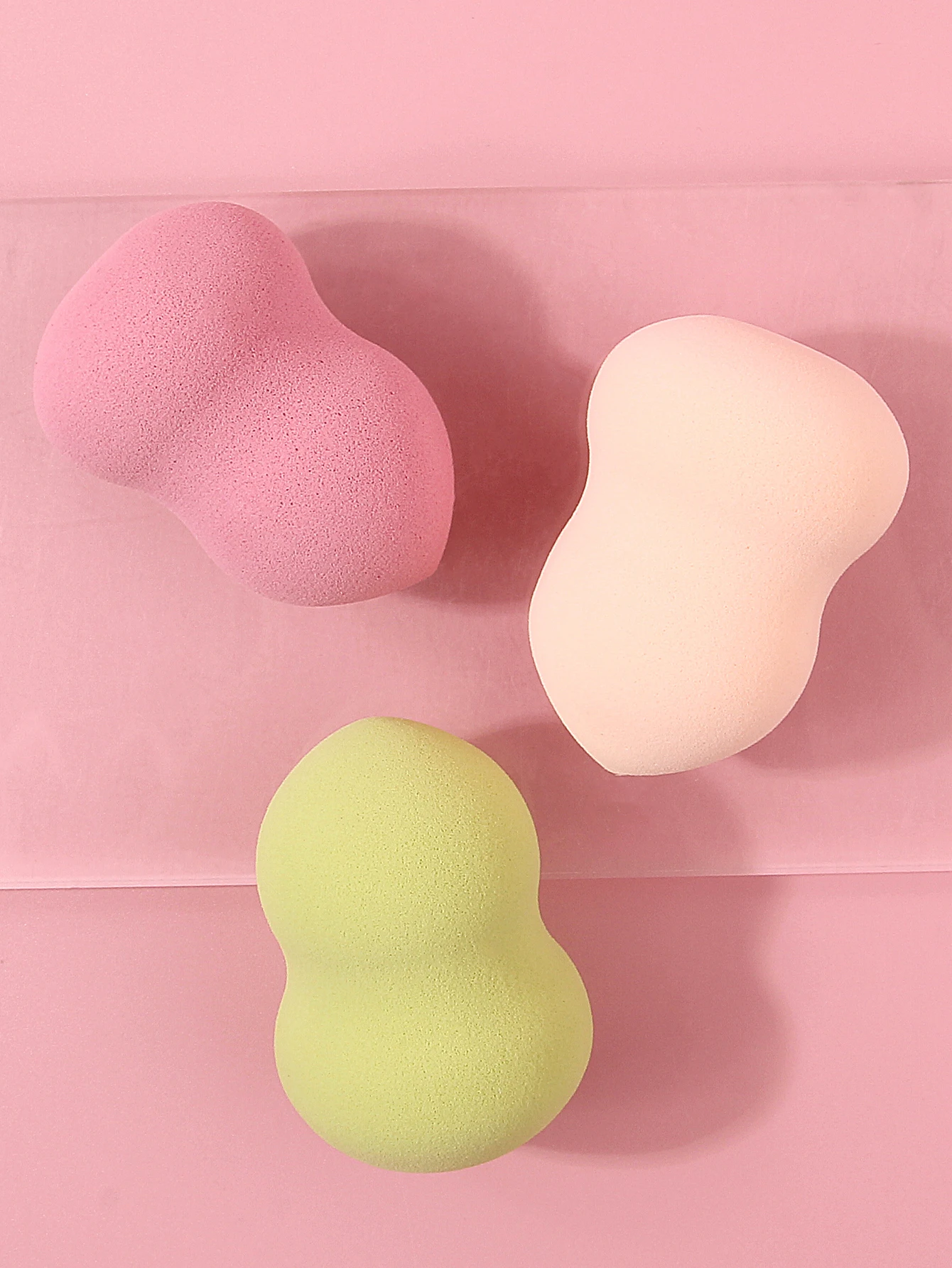 3 STKS 3-kleuren kalebas poederdons, make-up spons ei, droog en nat dual-purpose make-up ei, draagbare foundation vloeibare make-up tool