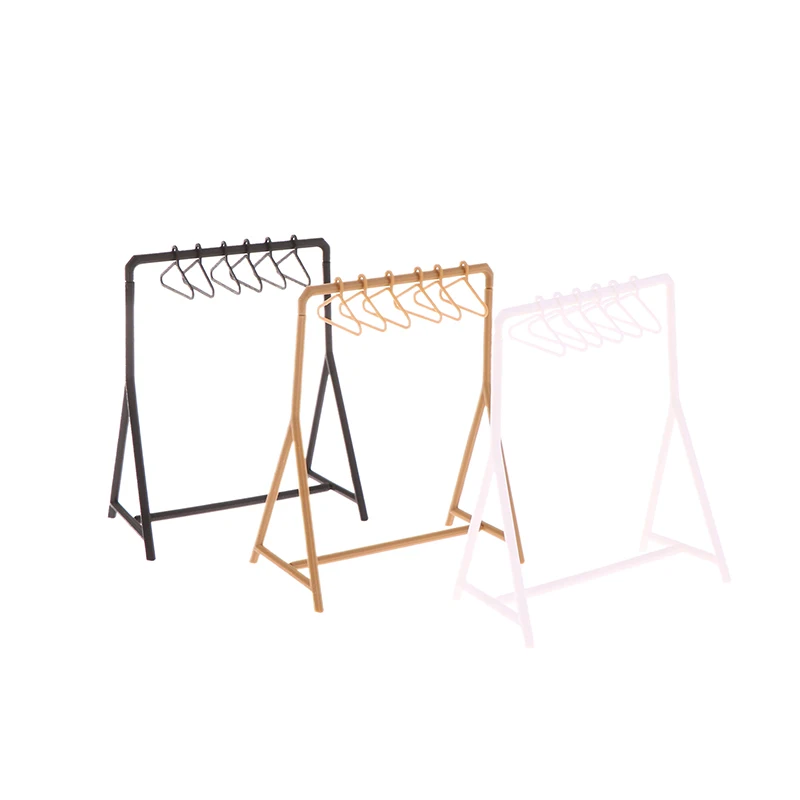 1/12 Clothes Rack Garment Organizer Hangers Set Dollhouse Mini Furniture Decoration Dolls House Accessories
