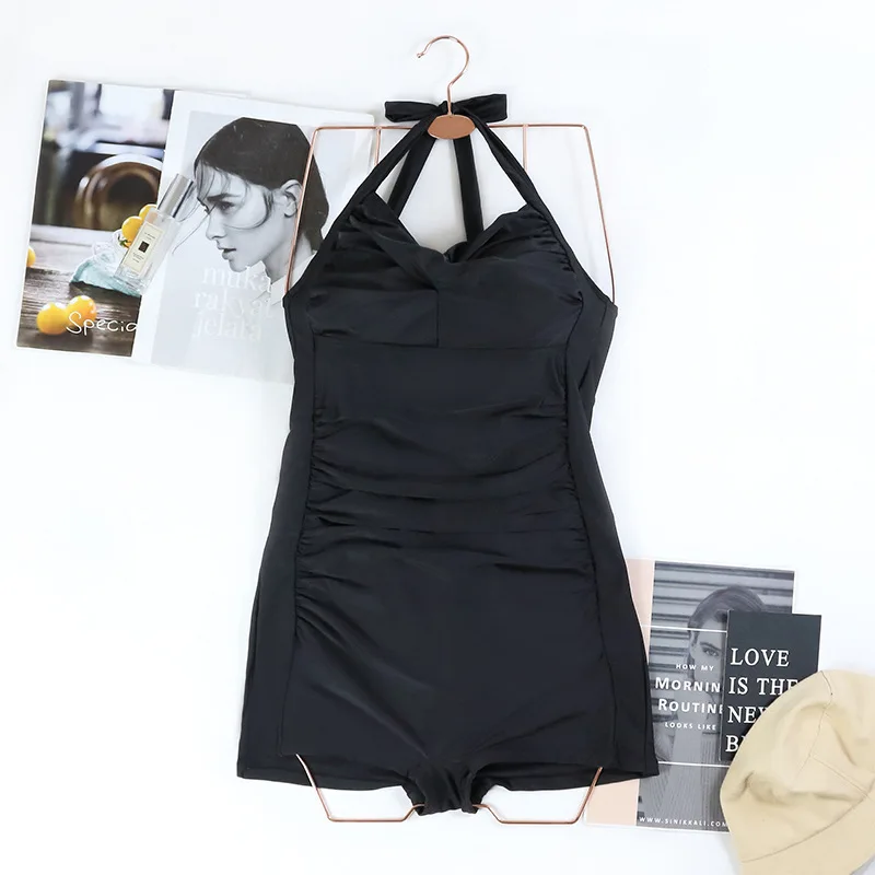 Fashion Pleated Female Swimwear One Piece Swimsuit High Cut Bather Bathing Suit Swim Beachwear Slim Bodysuit Bikini
