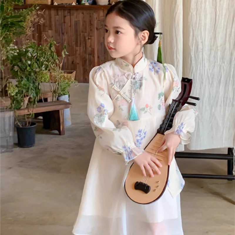 

Girls' Hanfu Ancient Costume Dress Spring Summer New Style Children's Tang Suit Princess Skirt