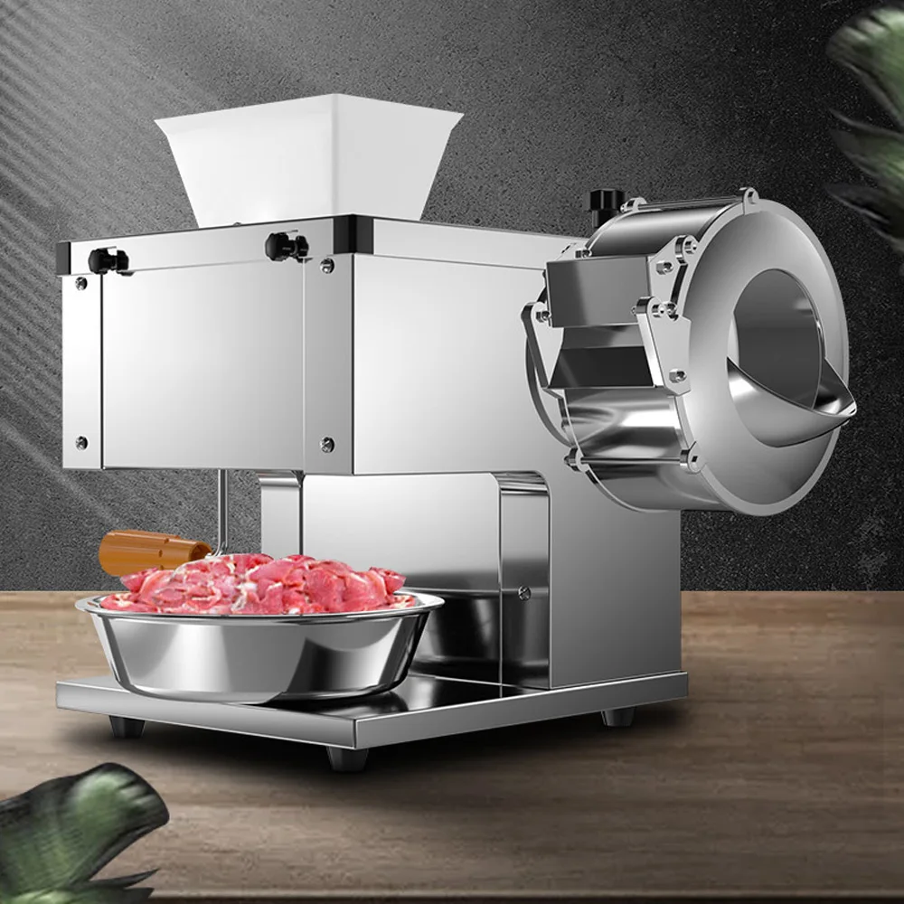 Commercial Meat Grinder Household Electric Slicer Stainless Steel Cutter Fish Fillet Shredded Automatic Meat Grinder