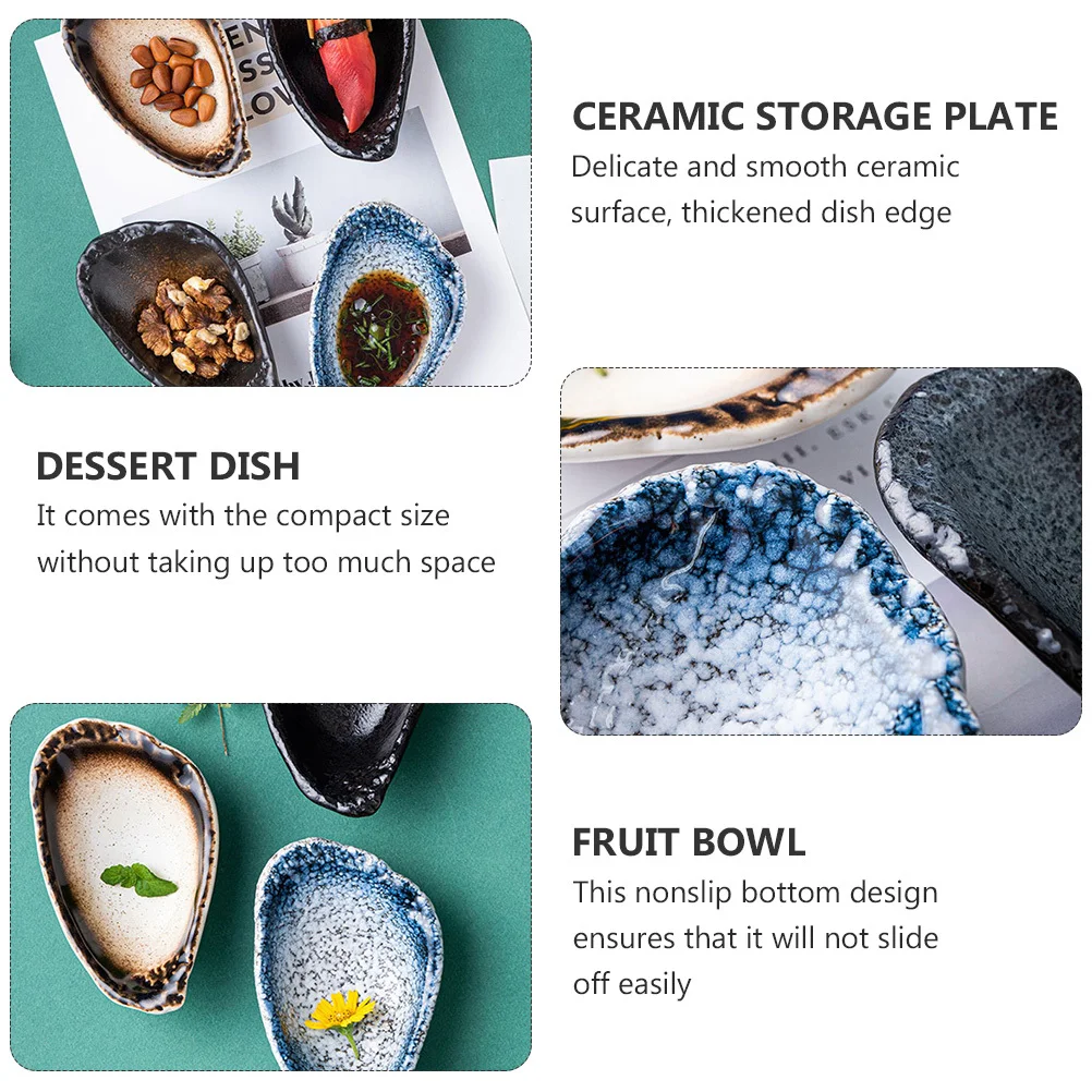

1Pcs Creative Ceramic Soy Sauce Dish Thick Edge Nonslip Base Compact Size Durable Exquisite Sauce Container Dessert Dish