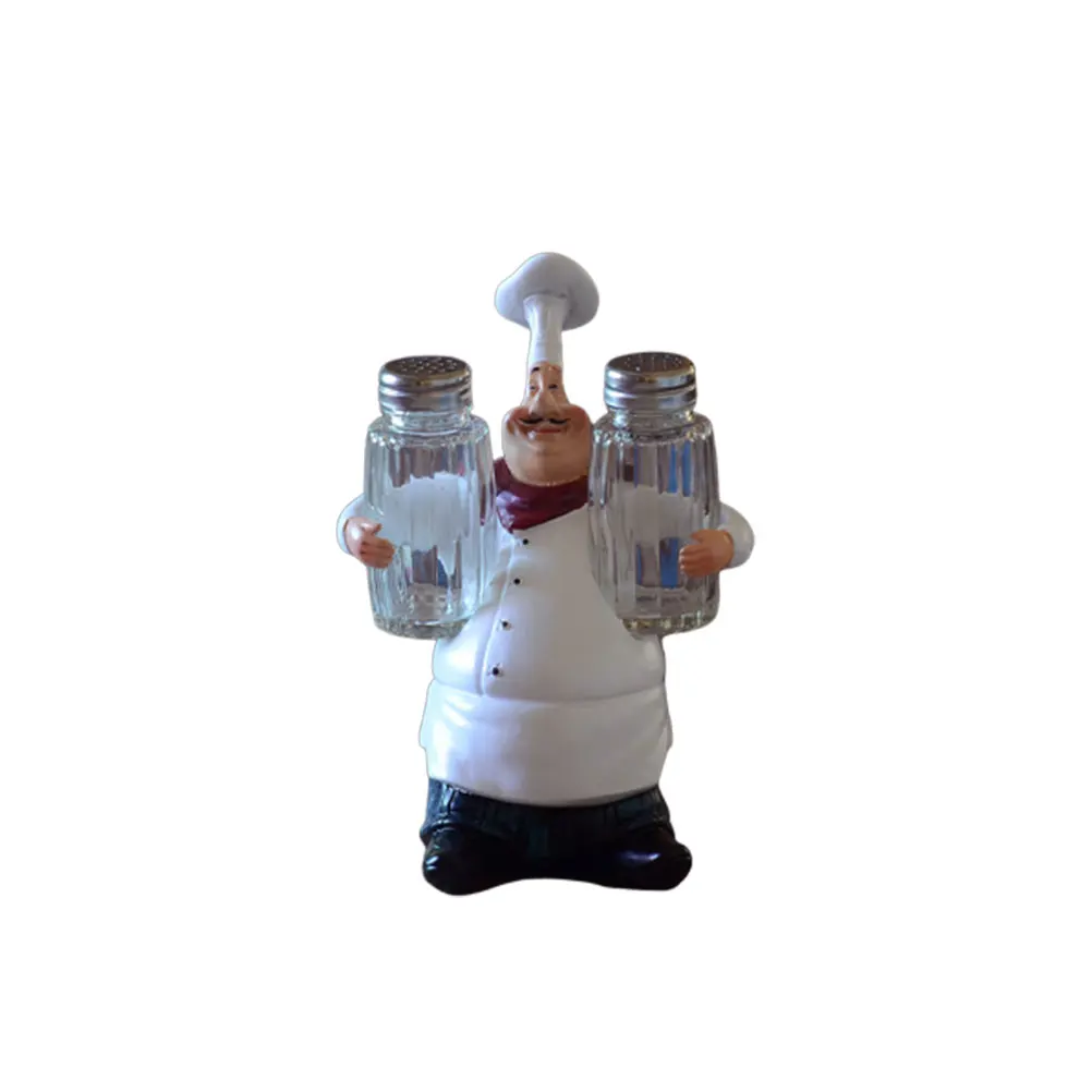 

Synthetic Resin Chef Ornament Portable American Style Desktop Sculpture Kitchen Tools Holder Home Cafe Bar Decoration