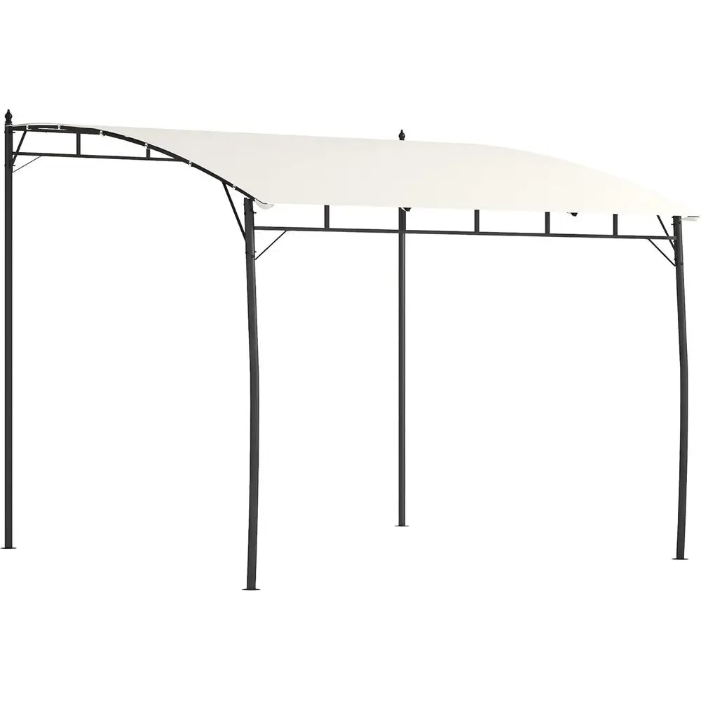 10' x 10' Cream White Outdoor Pergola Gazebo with UV Protection and Metal Frame for Patio, Deck, and Backyard