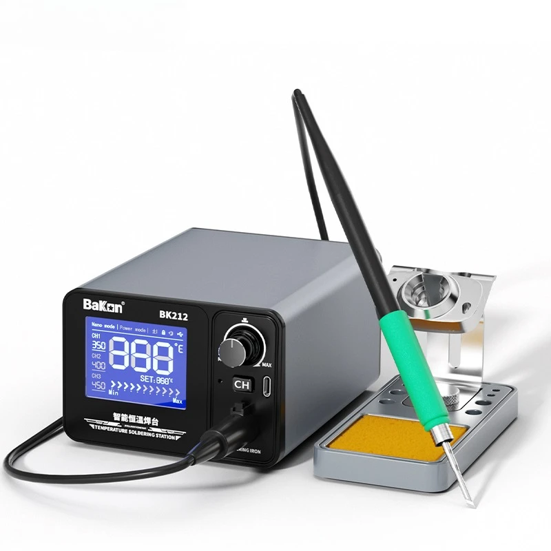 

Bakon BK212 Smart Soldering Station 180W, 100-480°C Adjustable, Auto-Sleep,Universal Heating Core Compatibility C245 Soldering
