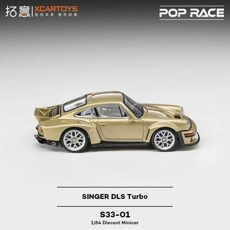 POP RACE 1:64 PR640132 Porsche Singer DLS Turbo Gold Alloy Die Casting Car Model Series Gift Christmas Gift Boy Gift Boy Toy