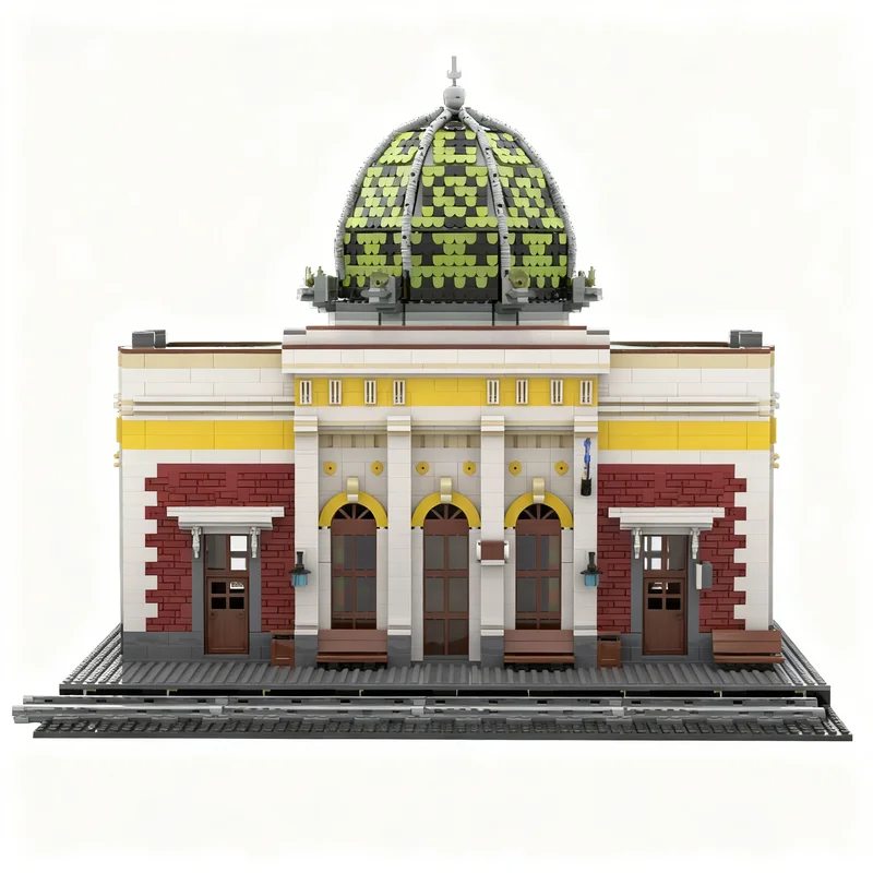 4901pcs MOC Train Station City Trains Model Building Blocks Christmas Gifts Architecture Toy DIY Birthday Display Brick Assemble