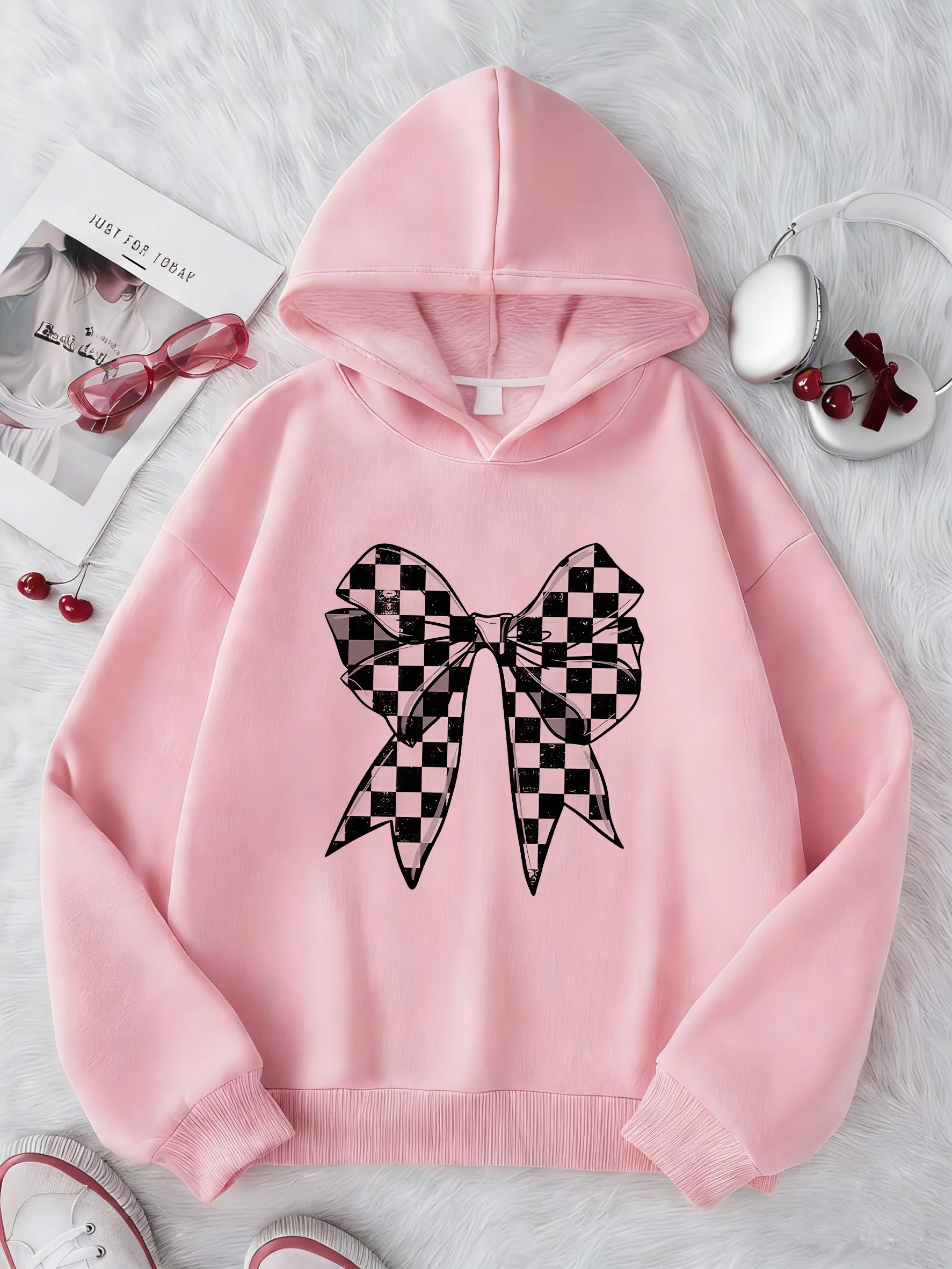 Neuer Retro-Schleifendesign Y2k Kinder-Hoodie, Niedlicher Harajuku-Kapuzenpullover für Mädchen, Herbst-Frühling Casual Hoodies