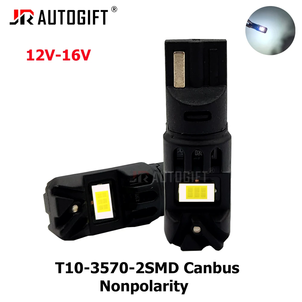 

100x Canbus W5W T10 LED лампы без ошибок, для салона автомобиля, 3570 2SMD, для лампы чтения, без полярности, 12В, белые