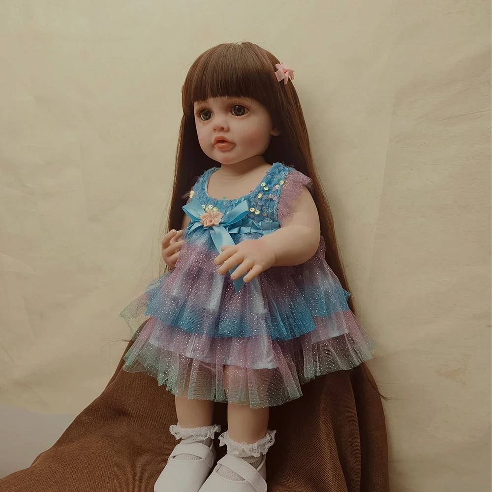 Reborn Baby Doll Betty 55CM 22Inch Full Silicone Vinyl Lifelike Girl Cute Princess Toddler Bebe Birthday Christmas Gift