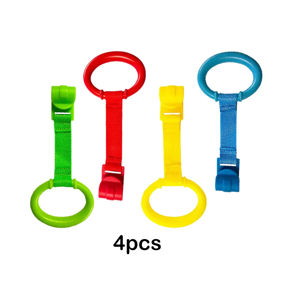 4pcs set Wide Application Baby Crib Pull Rings Made With Plastic And Braided Belt Sturdy And Durable AssortedColor