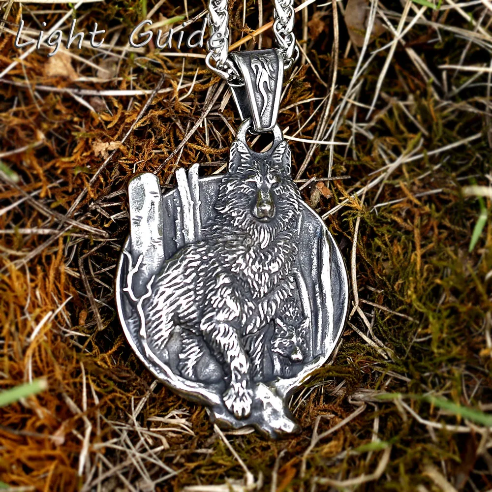 2022 New Design Stainless Steel Viking wolf head  Animal Pendant For Men Women Drop shipping Gift free shipping